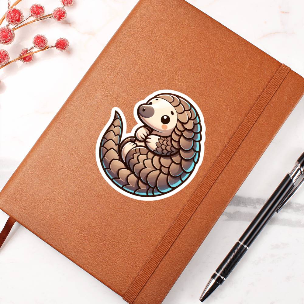 Cute Pangolin sticker 118 - Vegan Leather Journal