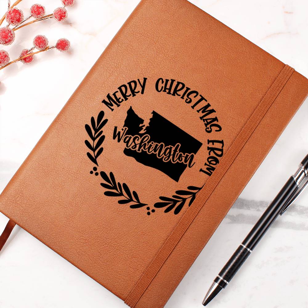 Merry Christmas From Washington - Vegan Leather Journal