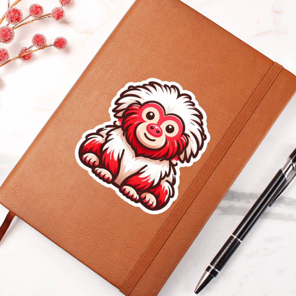 Cute Uakari sticker 204 - Vegan Leather Journal