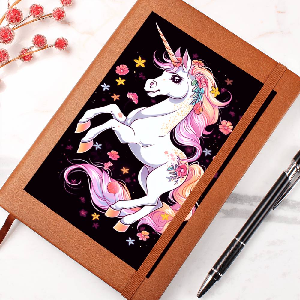 Cute Unicorn 098 - Vegan Leather Journal