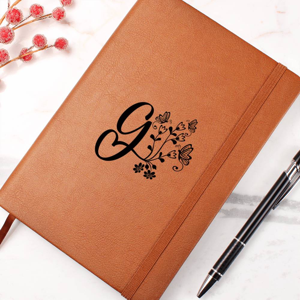 Botanical Monogram G - Vegan Leather Journal