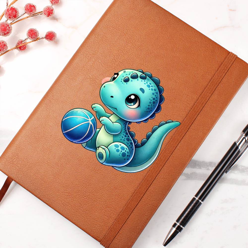 Colorful Baby Dinosaur 004 - Vegan Leather Journal