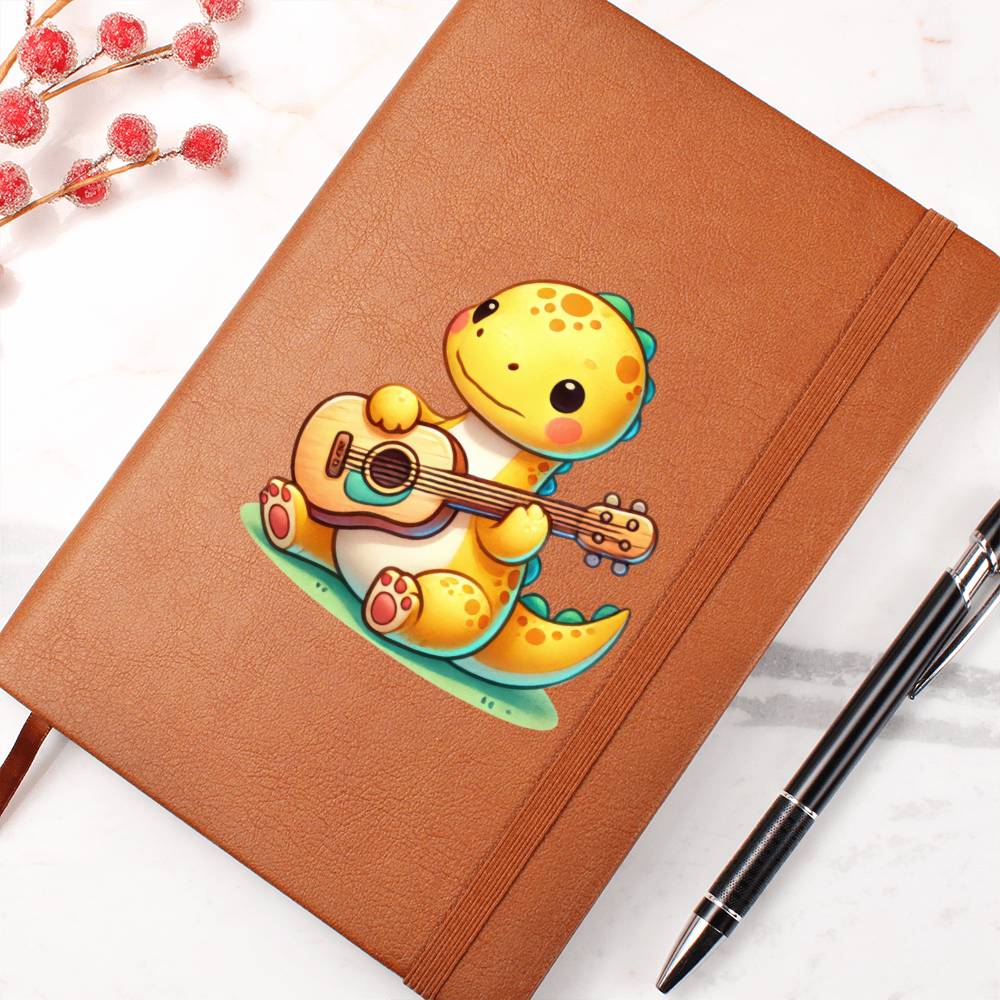 Colorful Baby Dinosaur 075 - Vegan Leather Journal