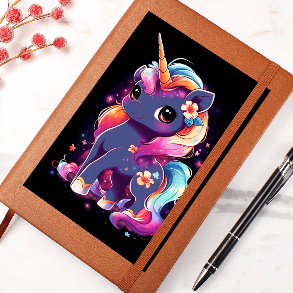 Cute Unicorn 012 - Vegan Leather Journal