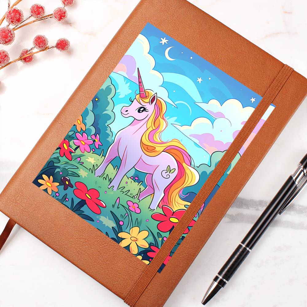 Cute Unicorn 122 - Vegan Leather Journal