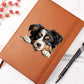Miniature American Shepherd Peeking - Vegan Leather Journal