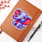 Cute Elephant sticker 46 - Vegan Leather Journal
