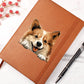 Icelandic Sheepdog Peeking - Vegan Leather Journal