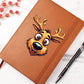 Funny Reindeer Face 12 - Vegan Leather Journal
