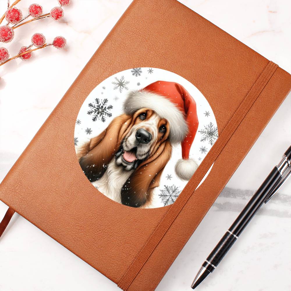 Christmas Dog - Grand Basset Griffon Vendeen - Vegan Leather Journal
