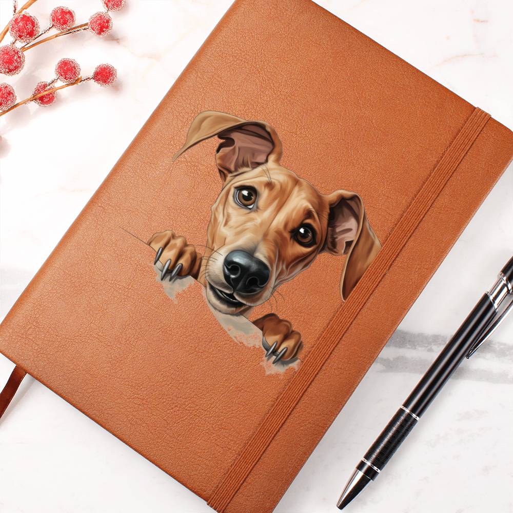 Azawakh Peeking - Vegan Leather Journal