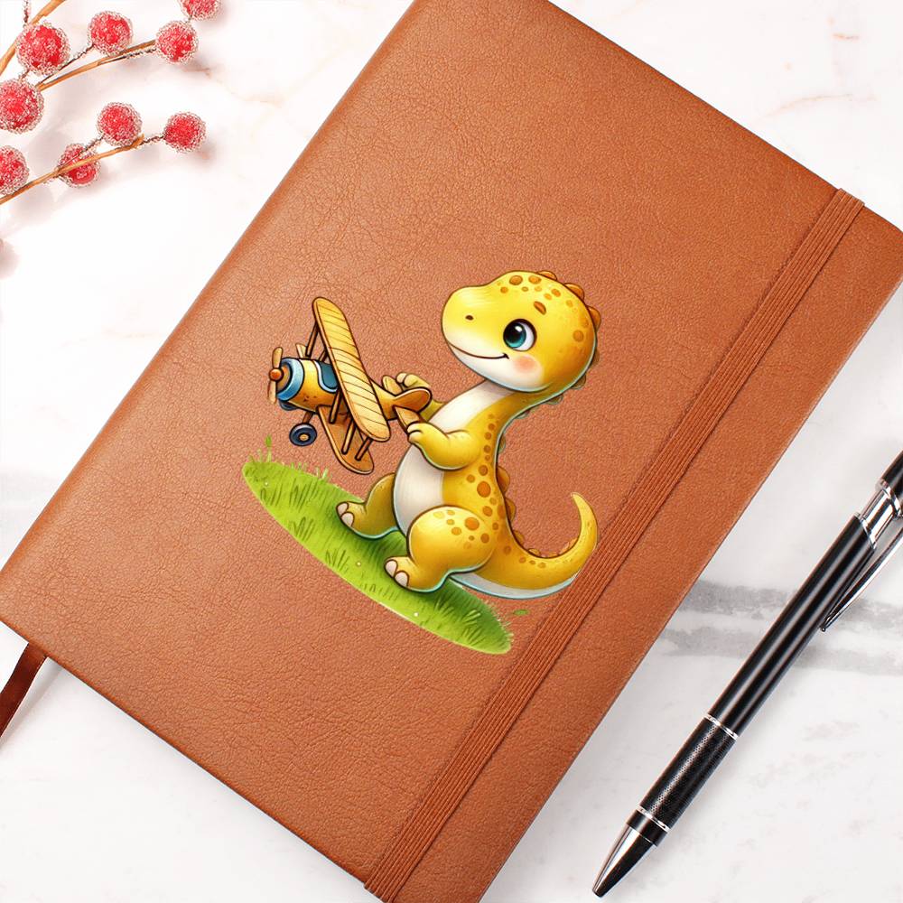 Colorful Baby Dinosaur 057 - Vegan Leather Journal