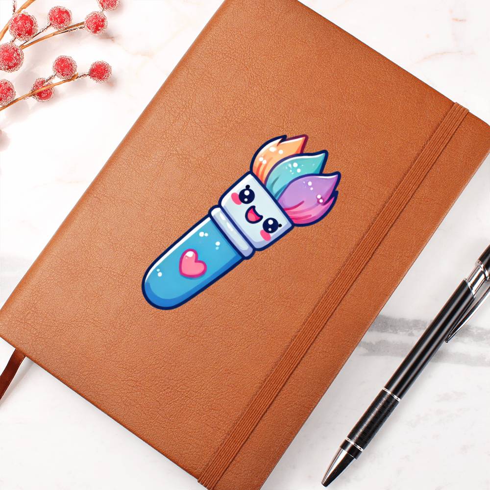 Cute Back to School Sticker 097 - Vegan Leather Journal