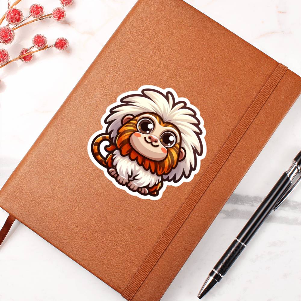 Cute Tamarin sticker 187 - Vegan Leather Journal