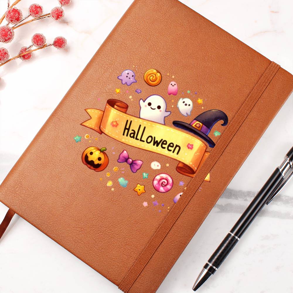Cute Halloween Sticker 100 - Vegan Leather Journal