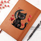 Valentine's Day Black Cat 037 - Vegan Leather Journal