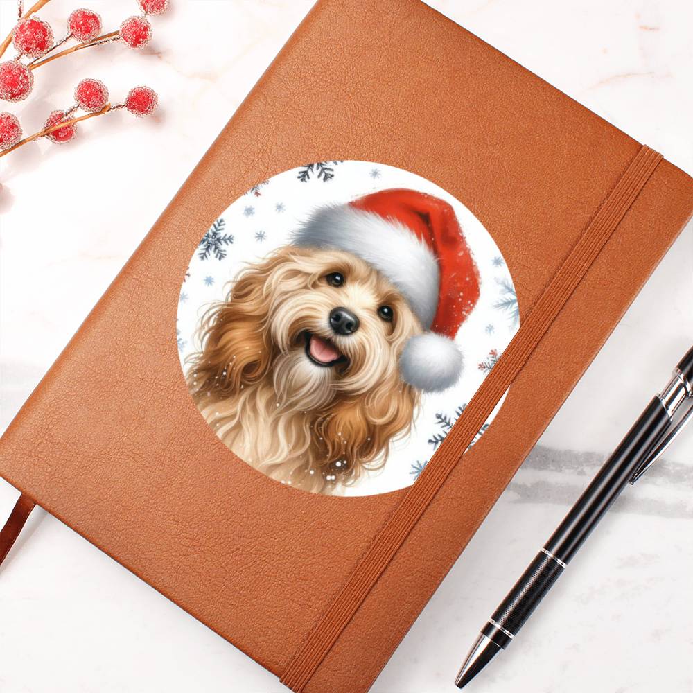 Christmas Dog - Cockapoo - Vegan Leather Journal