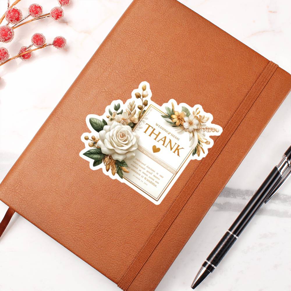 Luxury Wedding Decor Sticker 071 - Vegan Leather Journal