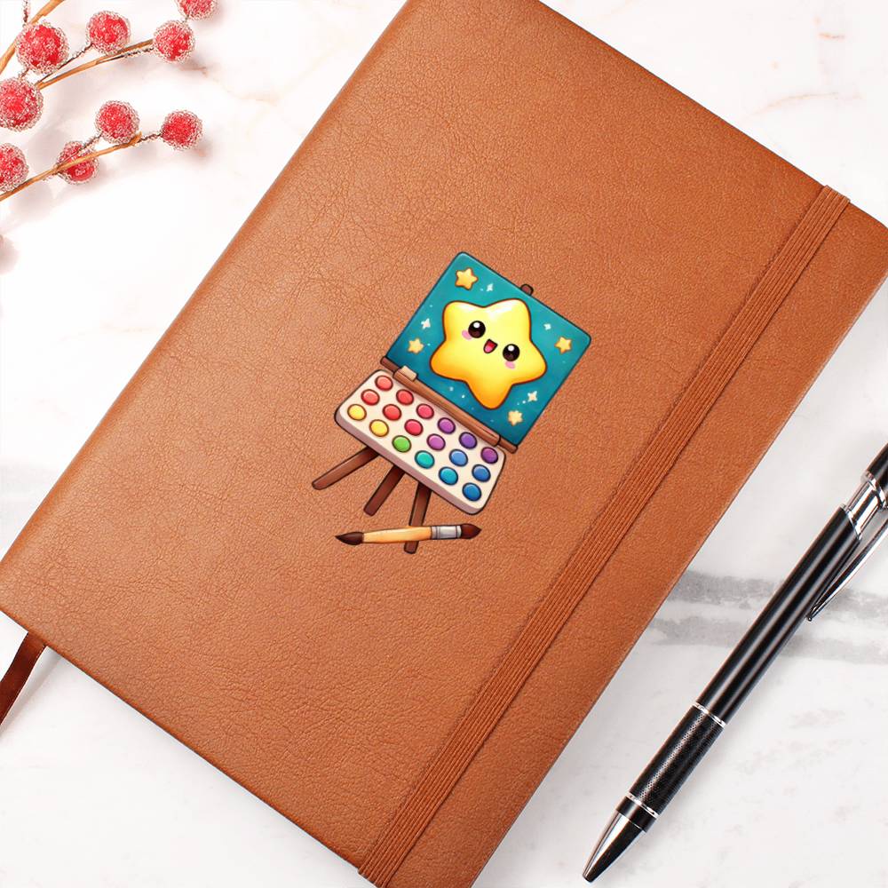 Cute Back to School Sticker 017 - Vegan Leather Journal