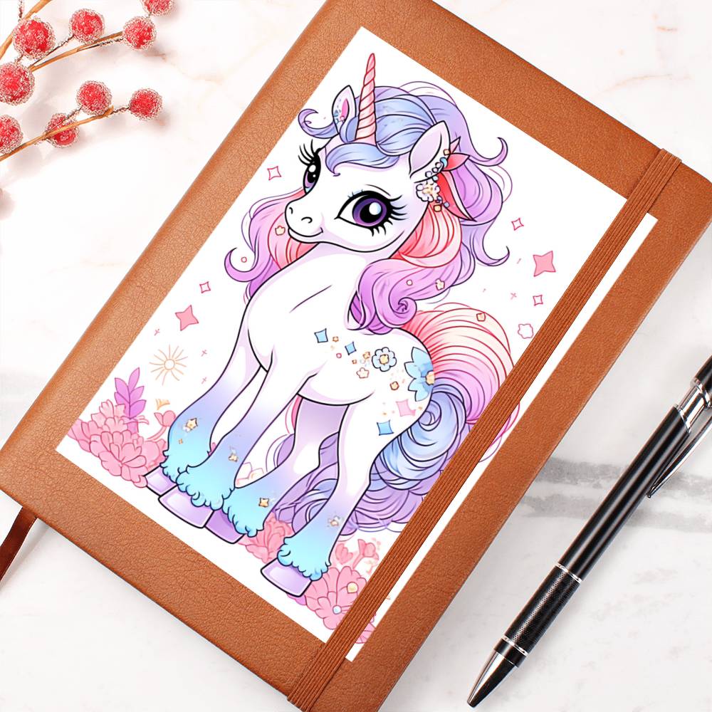 Cute Unicorn 064 - Vegan Leather Journal