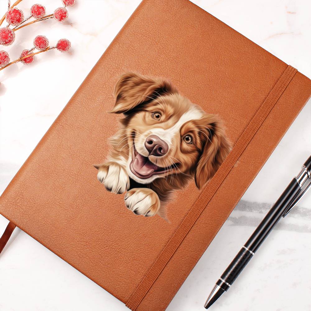 Nova Scotia Duck Tolling Retriever Peeking - Vegan Leather Journal