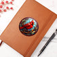 Christmas Red Cardinal Stained Glass Design 005 - Vegan Leather Journal