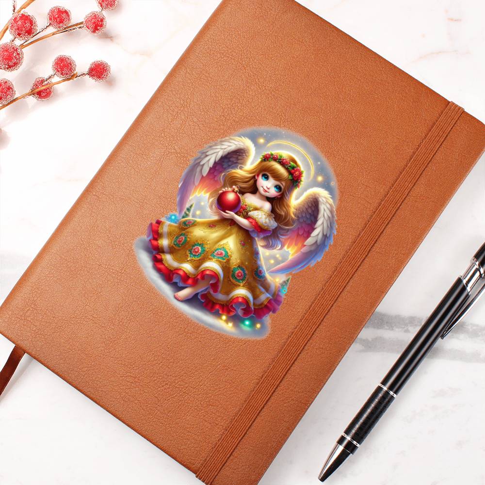 Cute Christmas Angel 018 - Vegan Leather Journal
