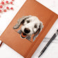 Bedlington Terrier Peeking - Vegan Leather Journal