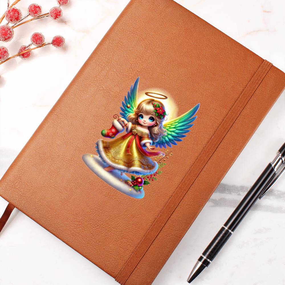 Cute Christmas Angel 006 - Vegan Leather Journal