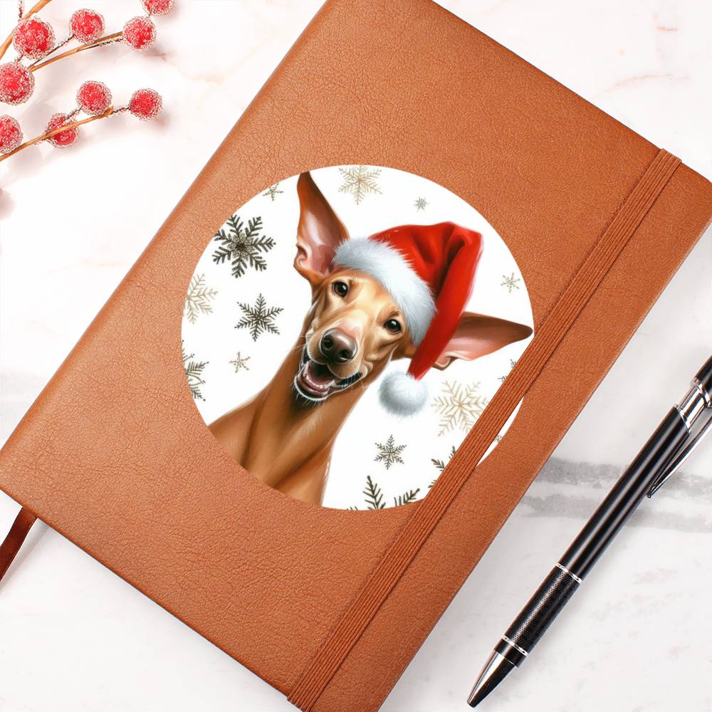 Christmas Dog - Pharaoh Hound - Vegan Leather Journal