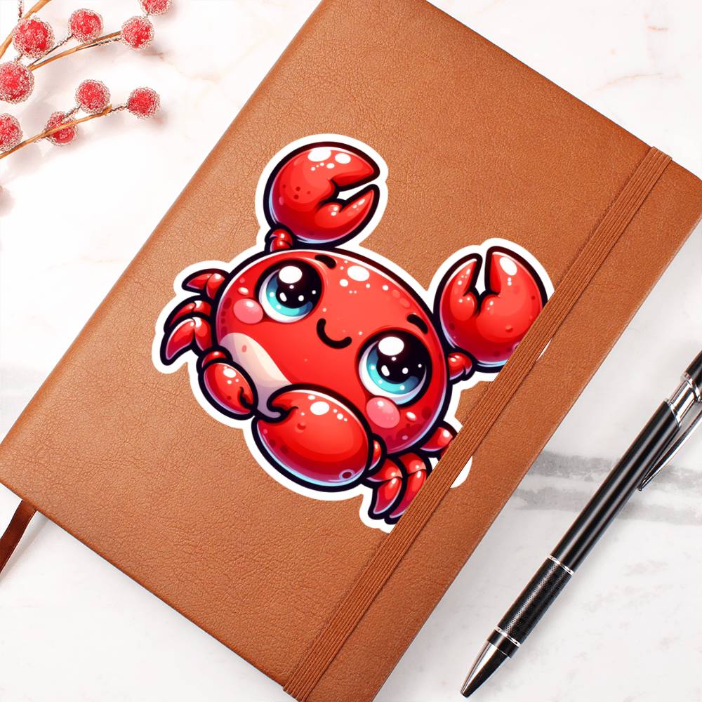 Cute Crab sticker 33 - Vegan Leather Journal