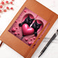 Valentine's Day Cat And Zipper 013 - Vegan Leather Journal