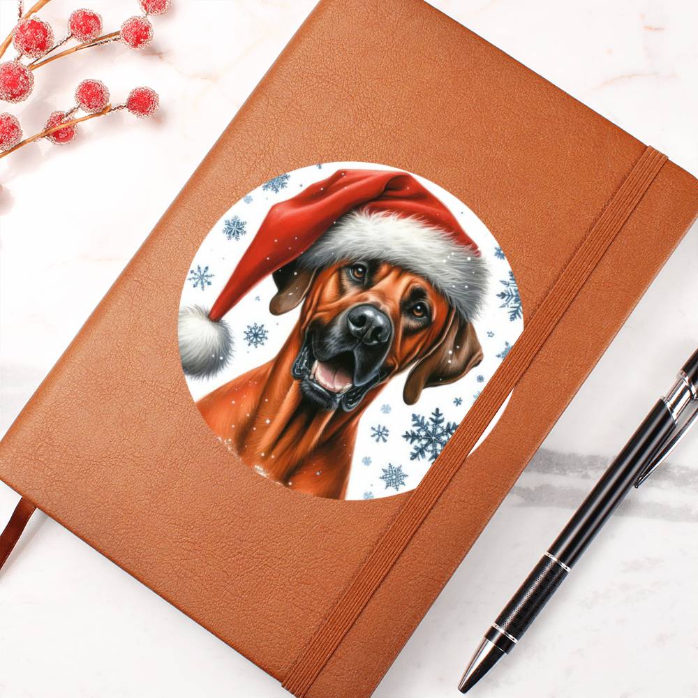 Christmas Dog - Rhodesian Ridgeback - Vegan Leather Journal