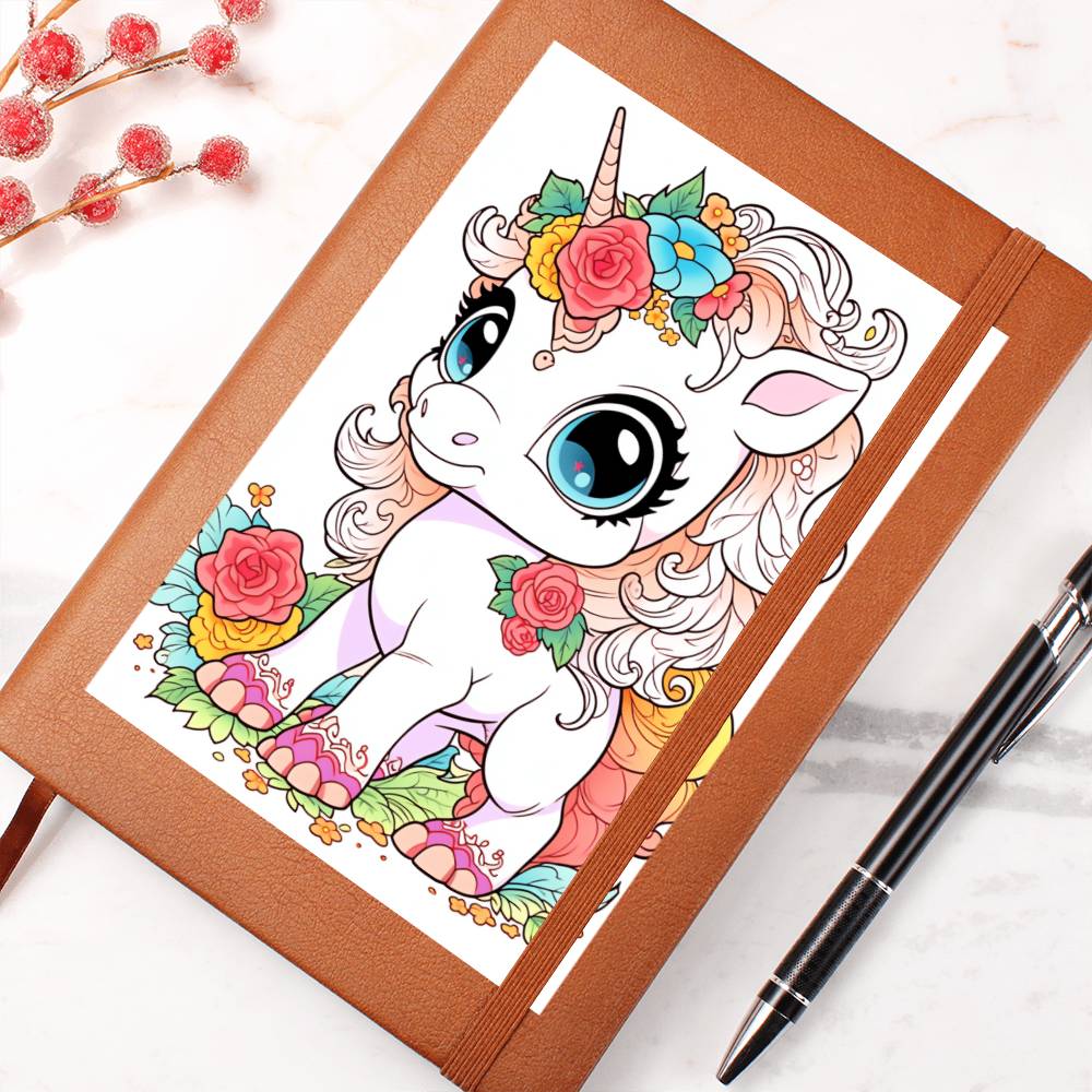 Cute Unicorn 086 - Vegan Leather Journal