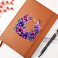 Floral Flower Wreath 025 - Vegan Leather Journal
