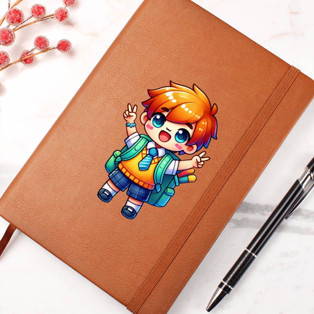 Cute Back to School Sticker 024 - Vegan Leather Journal