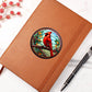 Christmas Red Cardinal Stained Glass Design 028 - Vegan Leather Journal
