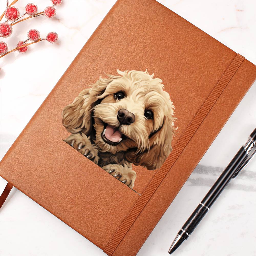 Cockapoo Peeking - Vegan Leather Journal