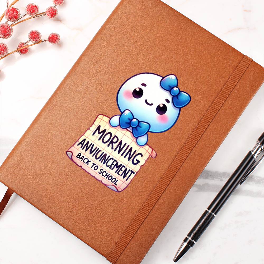 Cute Back to School Sticker 015 - Vegan Leather Journal