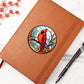 Christmas Red Cardinal Stained Glass Design 034 - Vegan Leather Journal