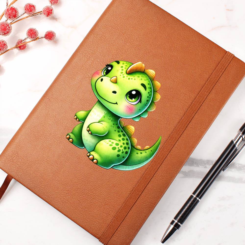 Colorful Baby Dinosaur 061 - Vegan Leather Journal