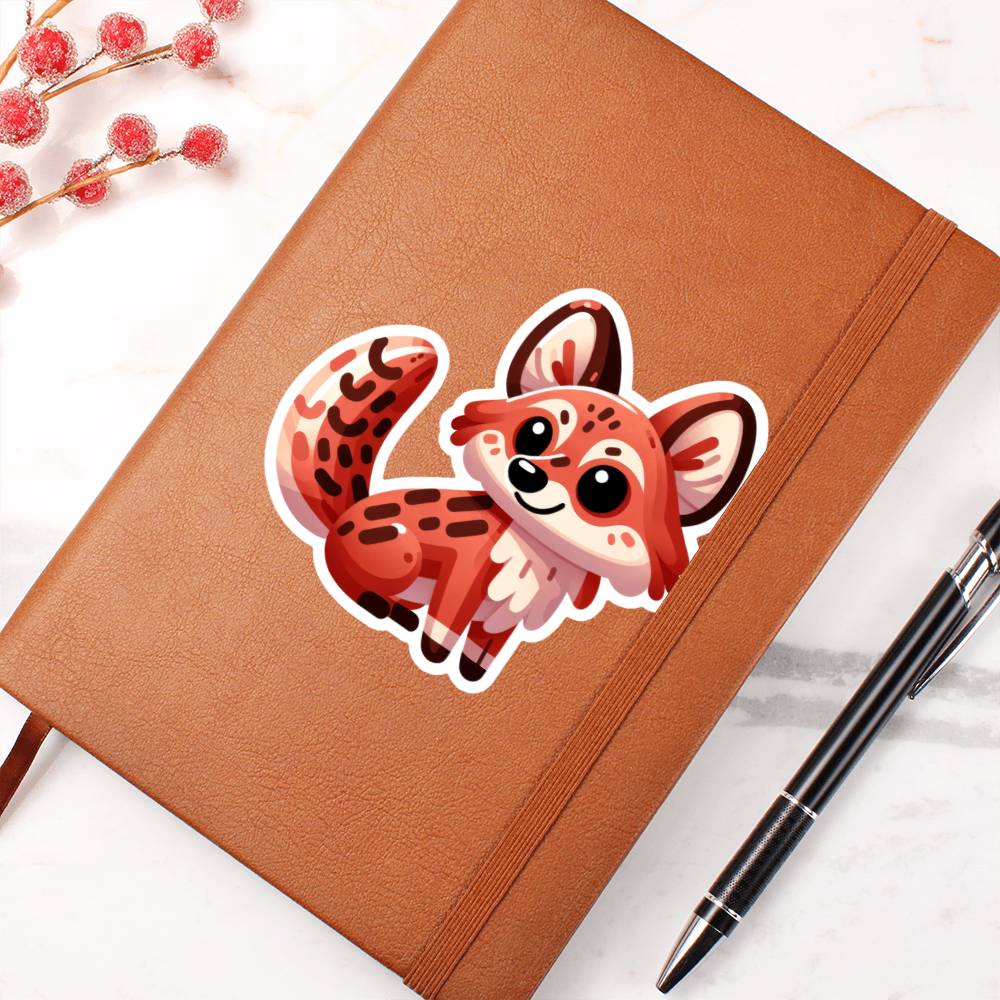 Cute Dhole sticker 36 - Vegan Leather Journal