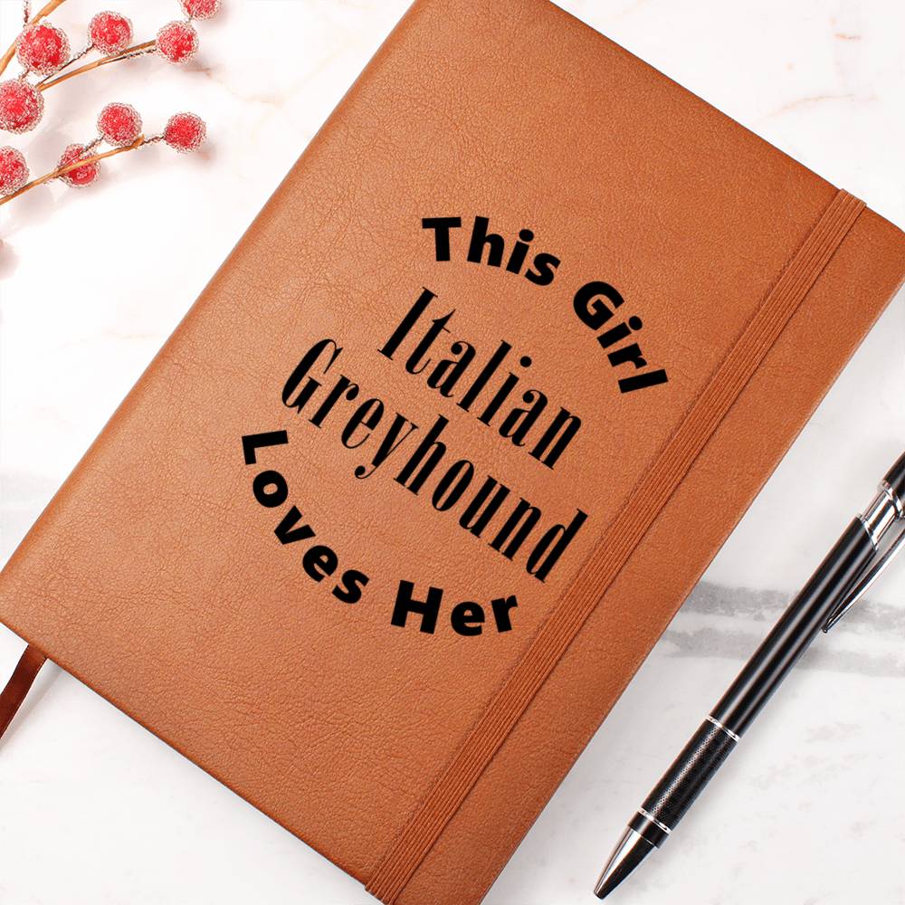 Italian Greyhound v2 - Vegan Leather Journal