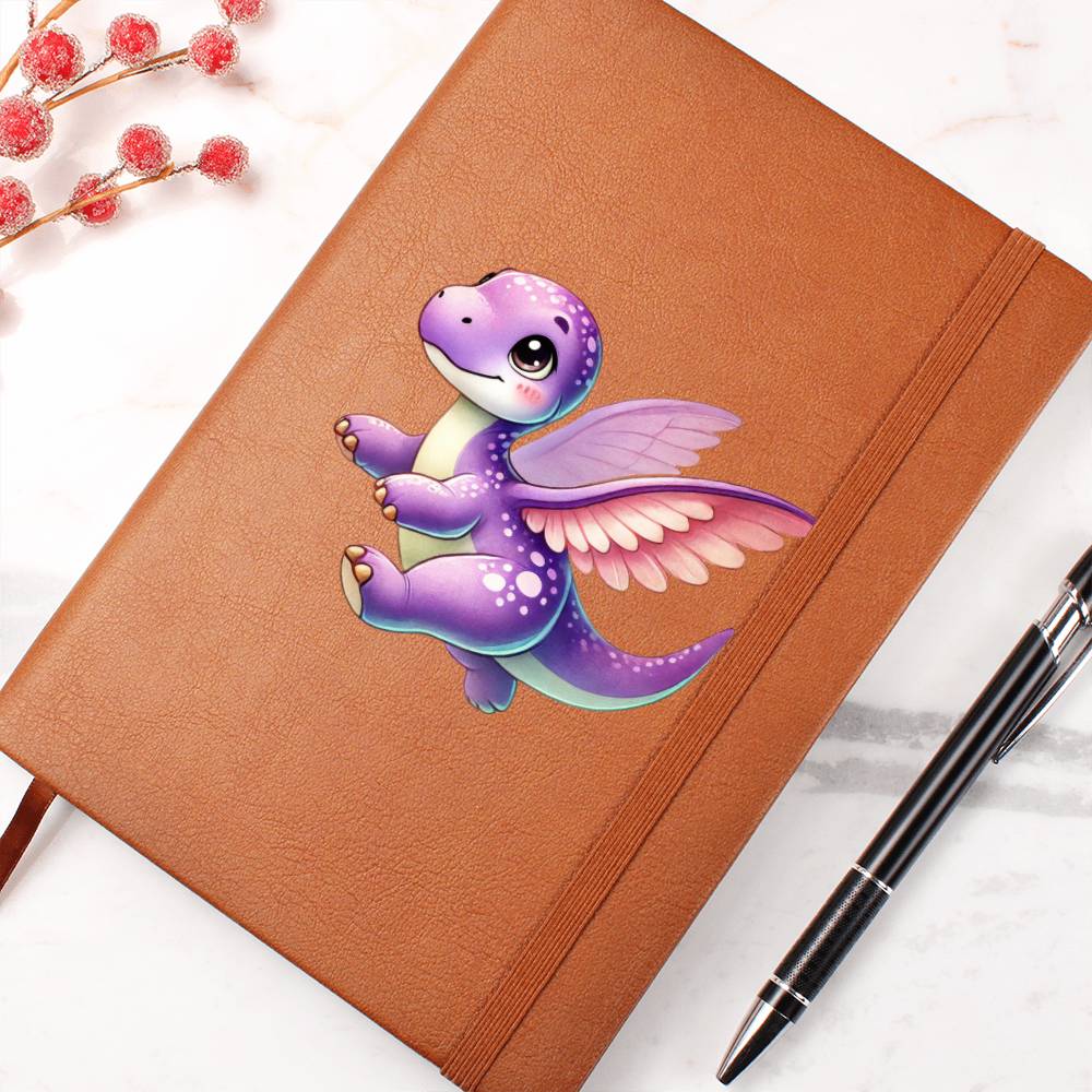 Colorful Baby Dinosaur 078 - Vegan Leather Journal