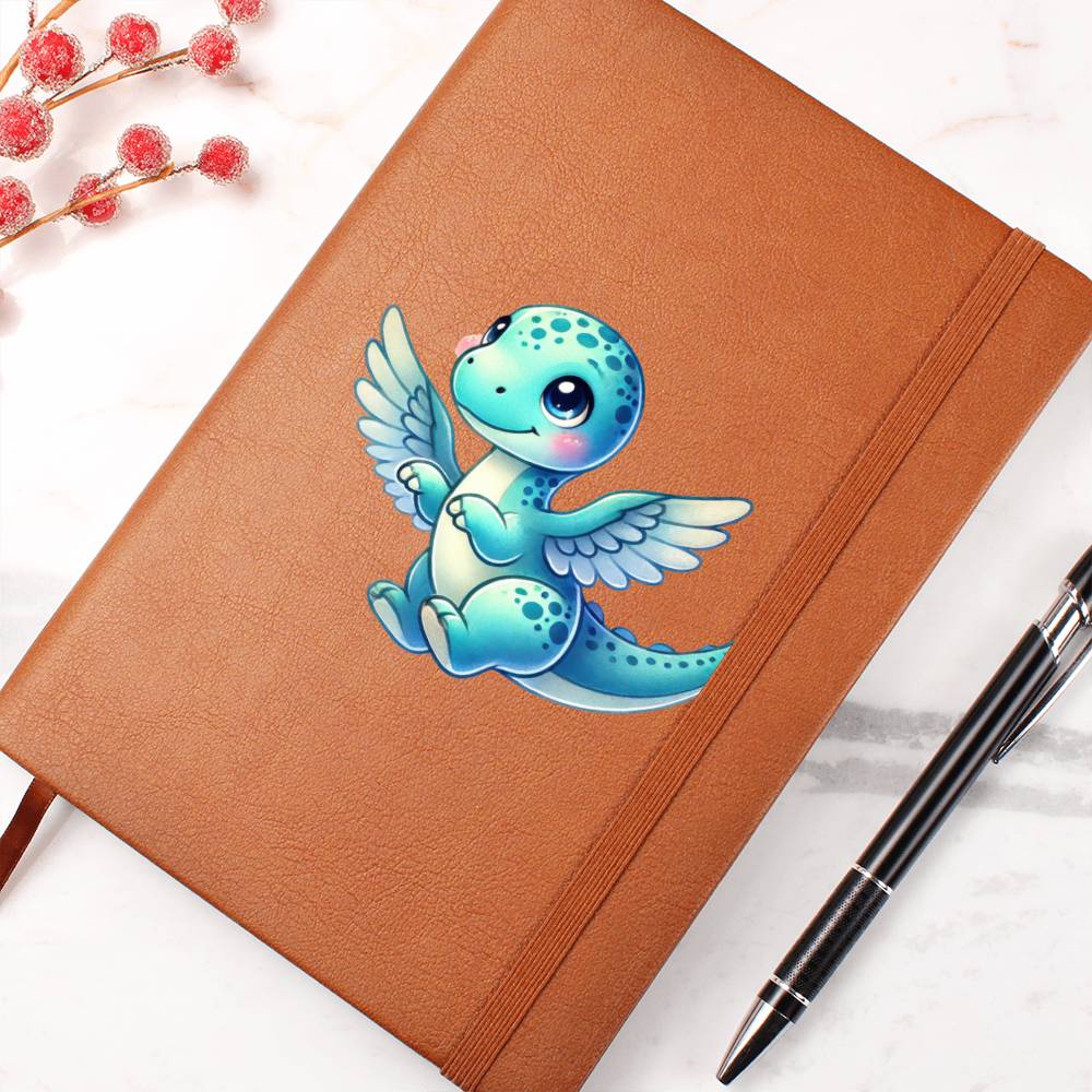 Colorful Baby Dinosaur 080 - Vegan Leather Journal