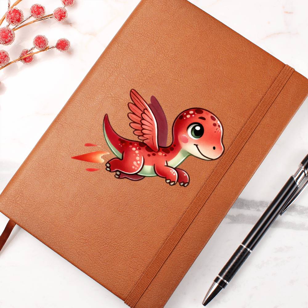 Colorful Baby Dinosaur 048 - Vegan Leather Journal