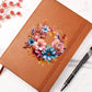 Floral Flower Wreath 073 - Vegan Leather Journal