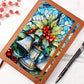 Christmas Stained Glass Design 012 - Vegan Leather Journal