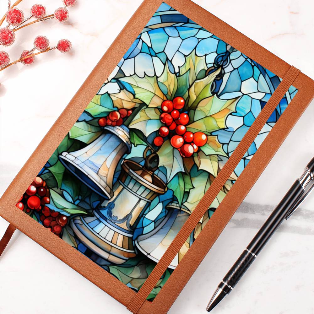 Christmas Stained Glass Design 012 - Vegan Leather Journal