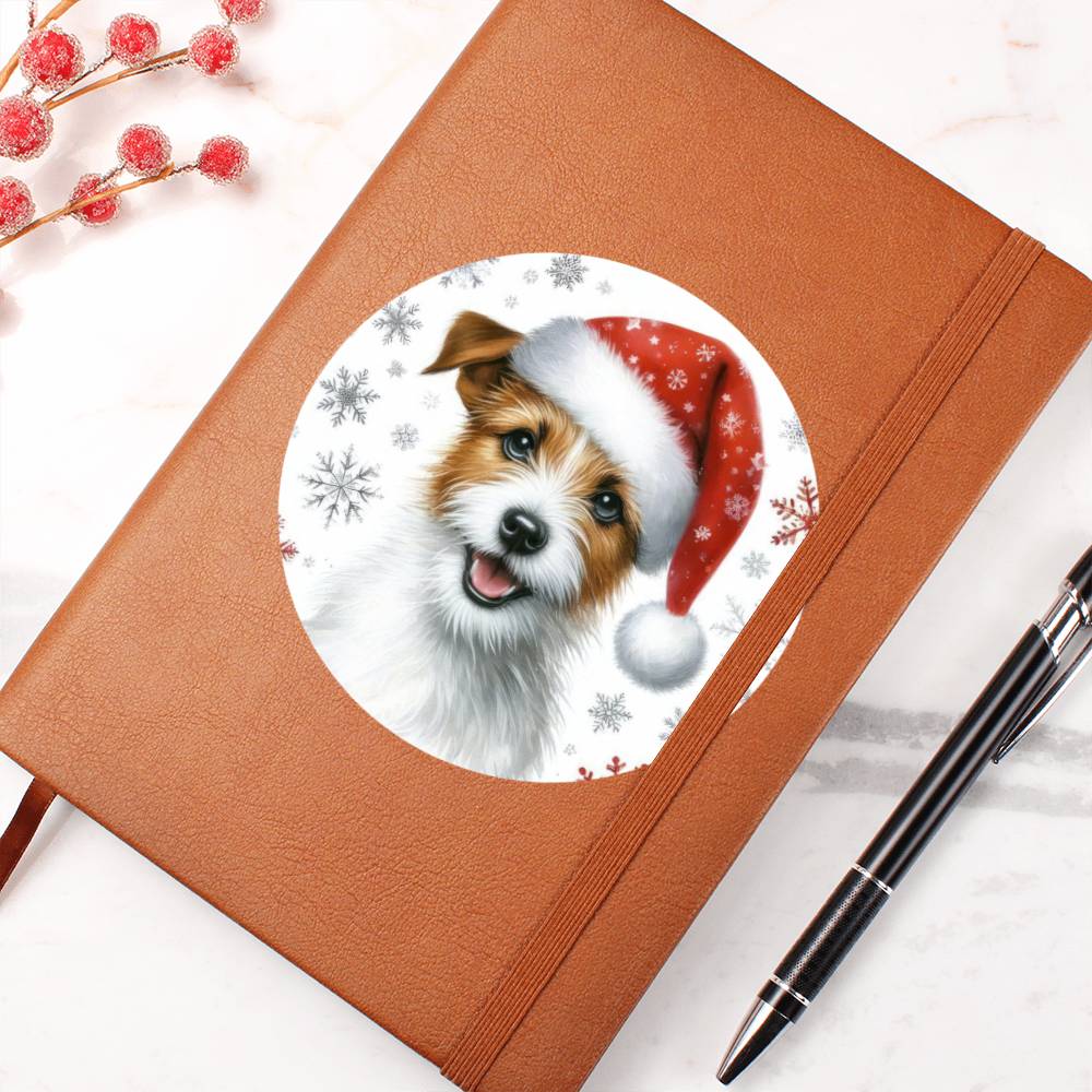 Christmas Dog - Jack Russell Terrier - Vegan Leather Journal